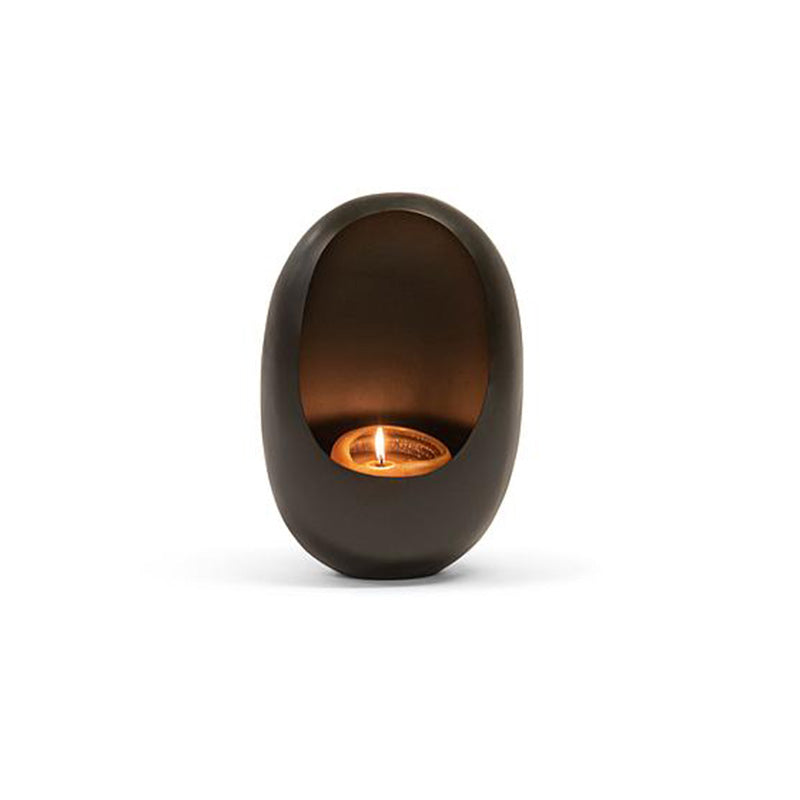 Tealight Holder Standing Egg Antique Zinc