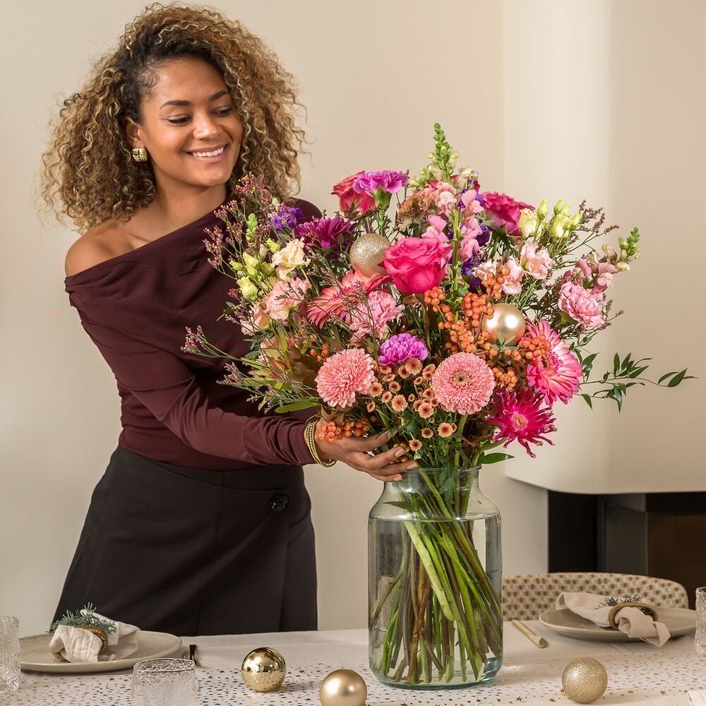 Bloemrijke kerst boeket