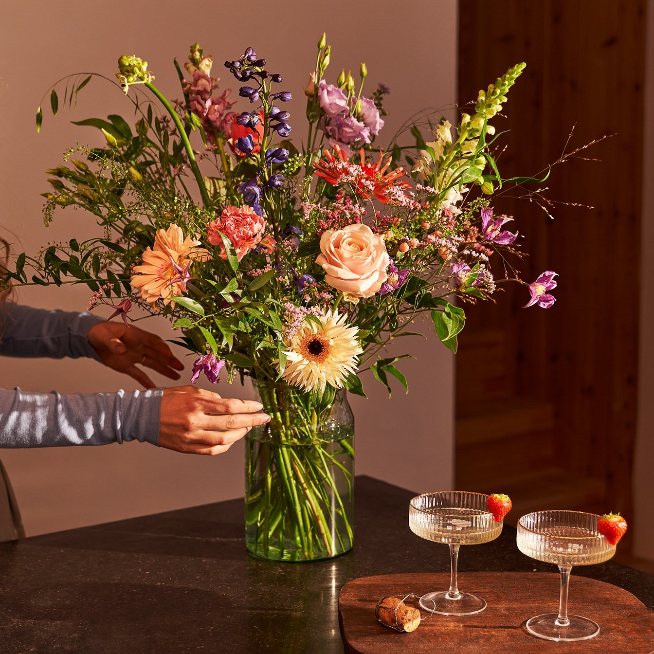 Fleurig pastel boeket