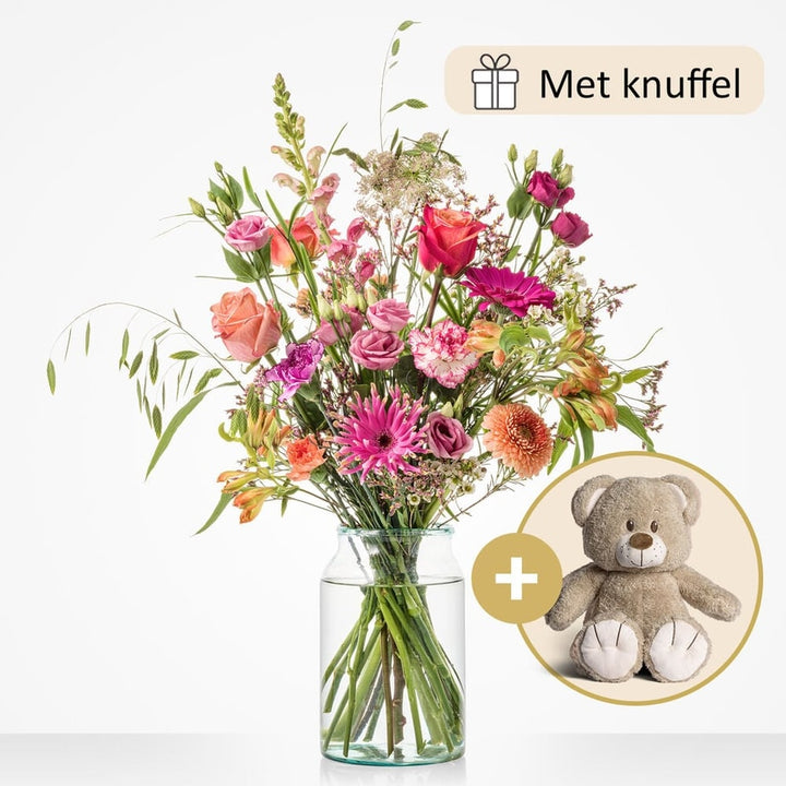 Dikke knuffel boeket (cadeauset met knuffel)