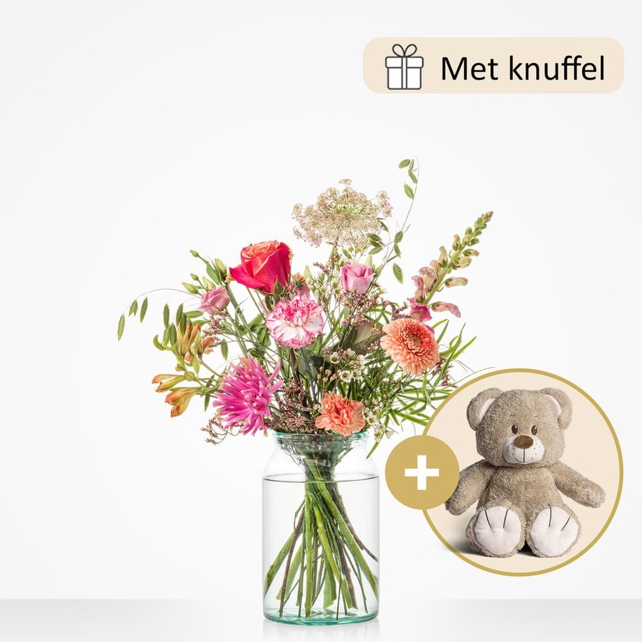 Big hug bouquet (gift set with cuddly toy)