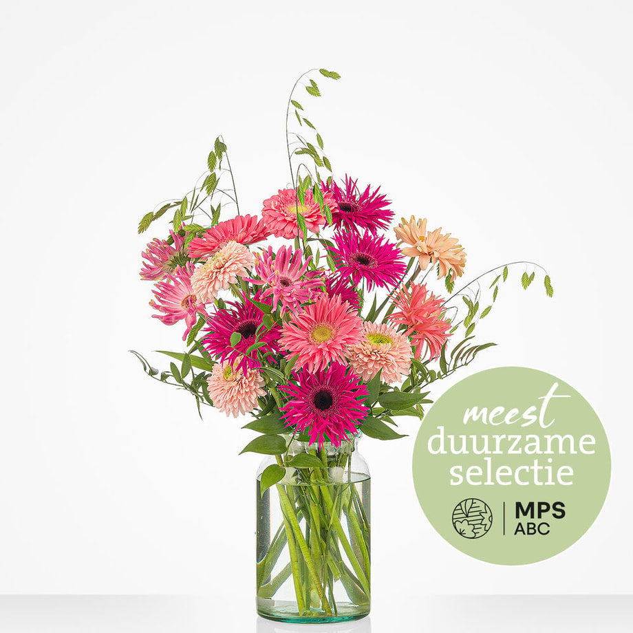 Sustainable gerbera bouquet