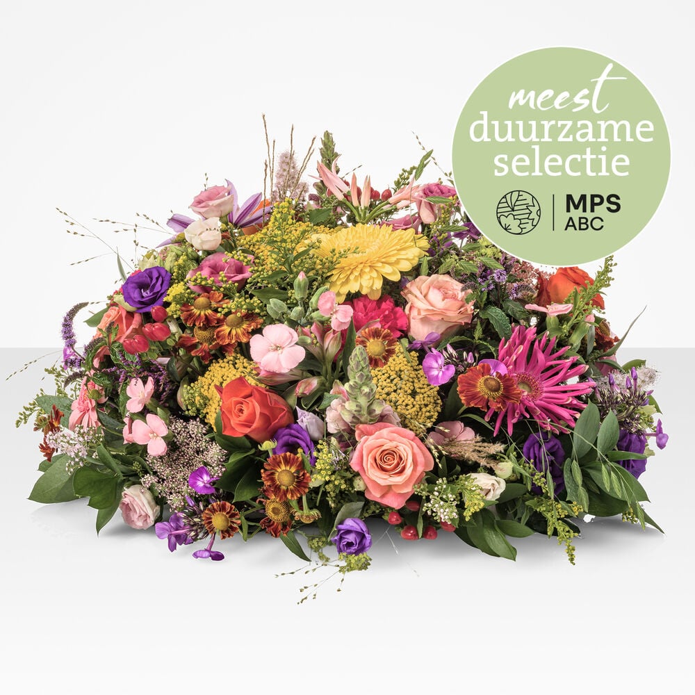 Duurzaam kleurrijk rouwstuk