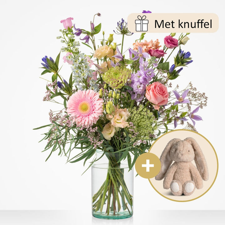 Geboorte boeket (cadeauset met knuffel)