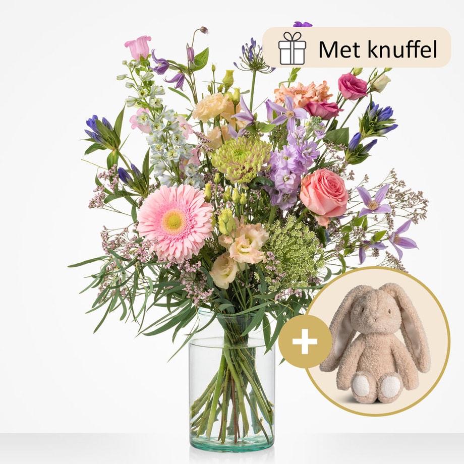 Geboorte boeket (cadeauset met knuffel)