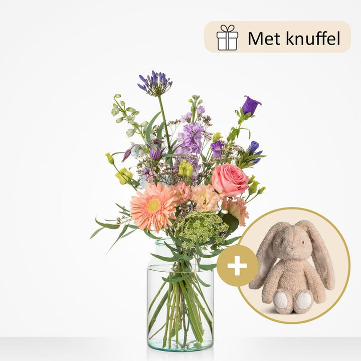 Geboorte boeket (cadeauset met knuffel)