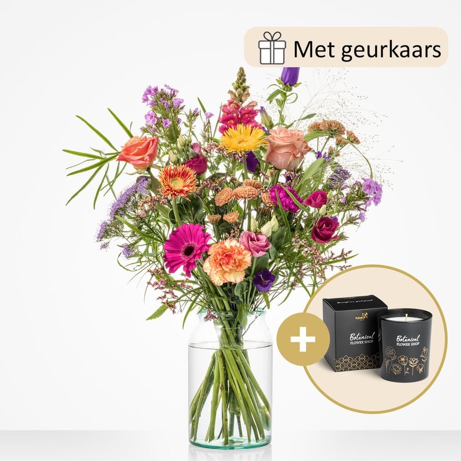 Pure warmte boeket (cadeauset met geurkaars)