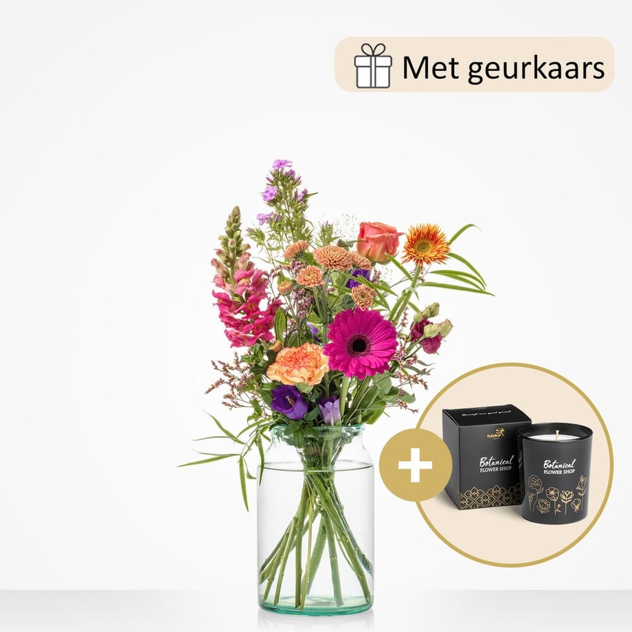 Pure warmte boeket (cadeauset met geurkaars)