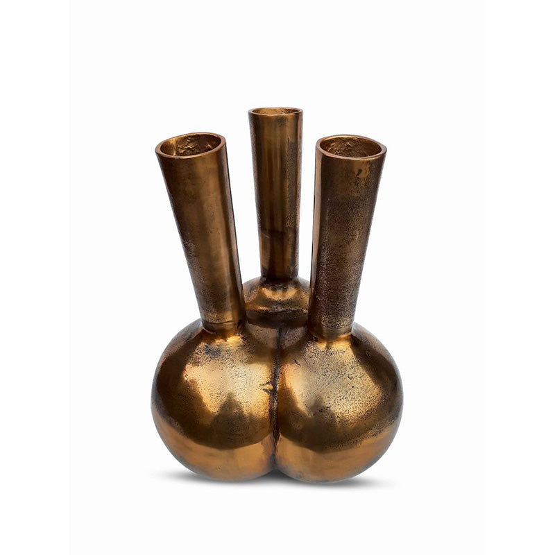 Horn Vase 3 Openings Gold Mini