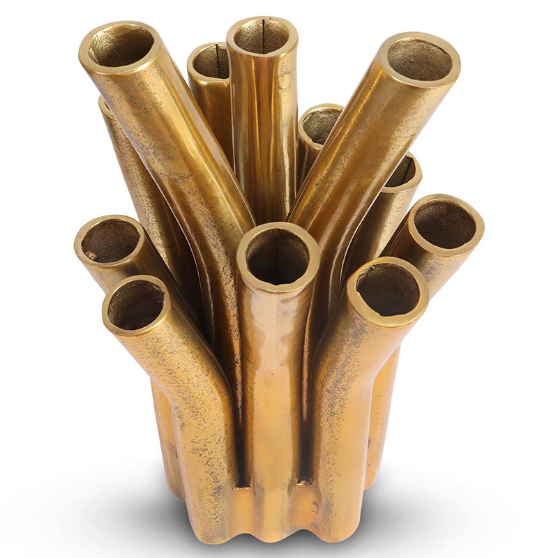 Horn Vase 12 Openings Gold