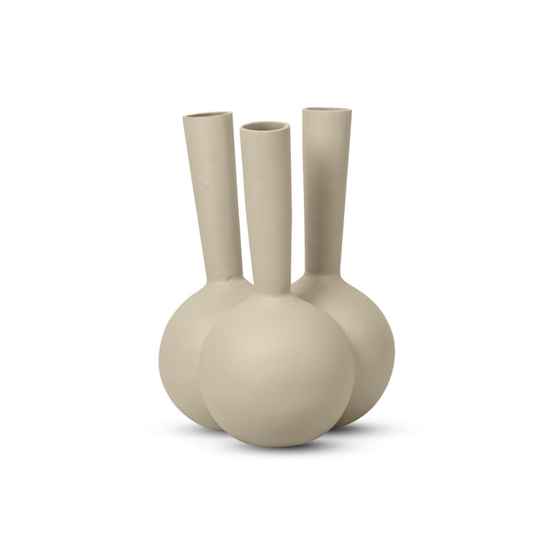 Horn Vase 3 Openings Sand Small