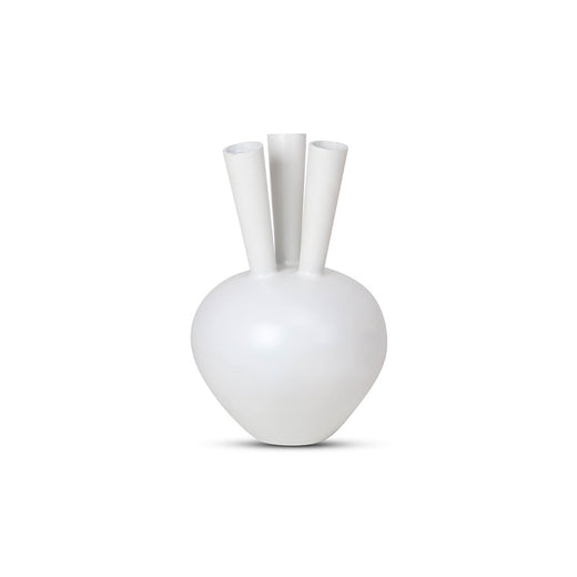 Horn vase oval 3 Openings White