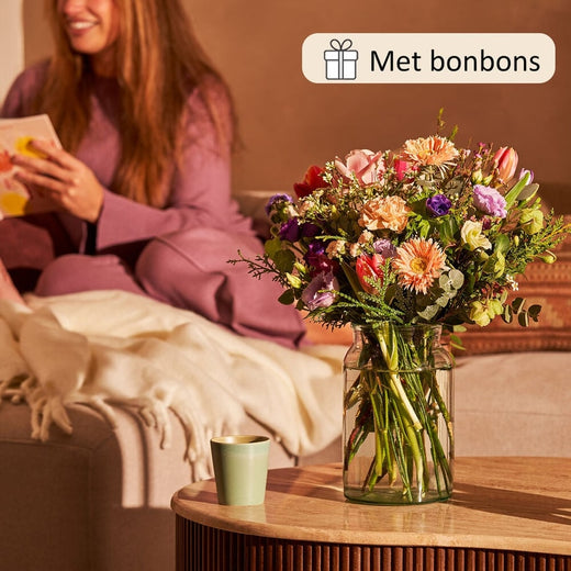 Verwenmoment boeket (cadeauset met chocolade)