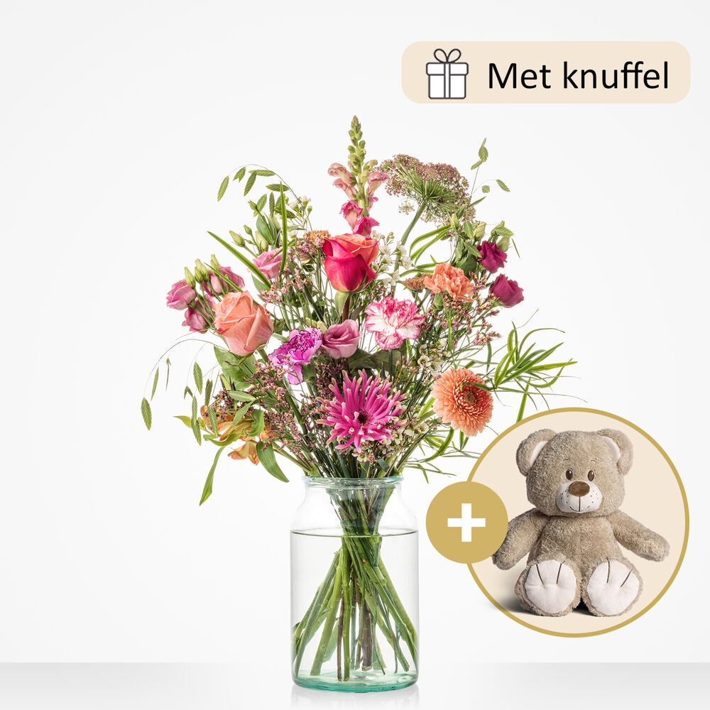 Big hug bouquet (gift set with cuddly toy)