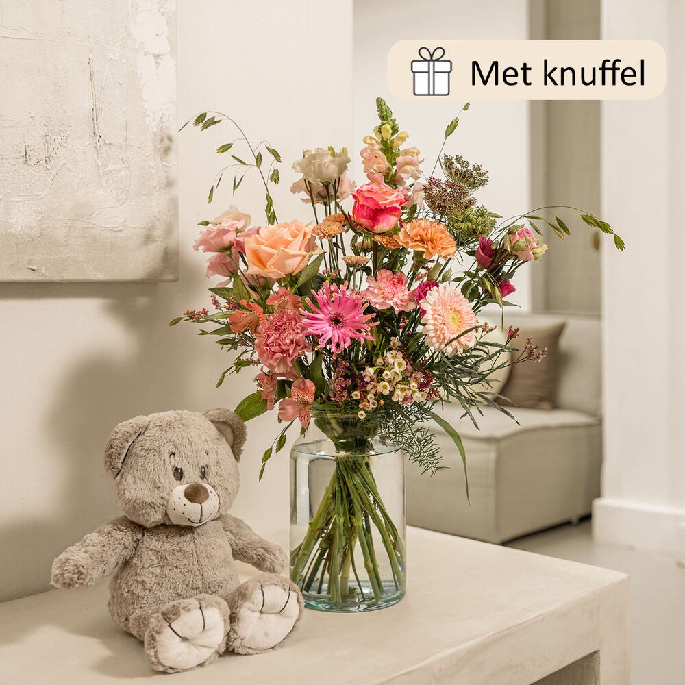 Big hug bouquet (gift set with cuddly toy)