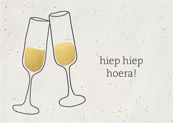 Hiep hiep hoera goud