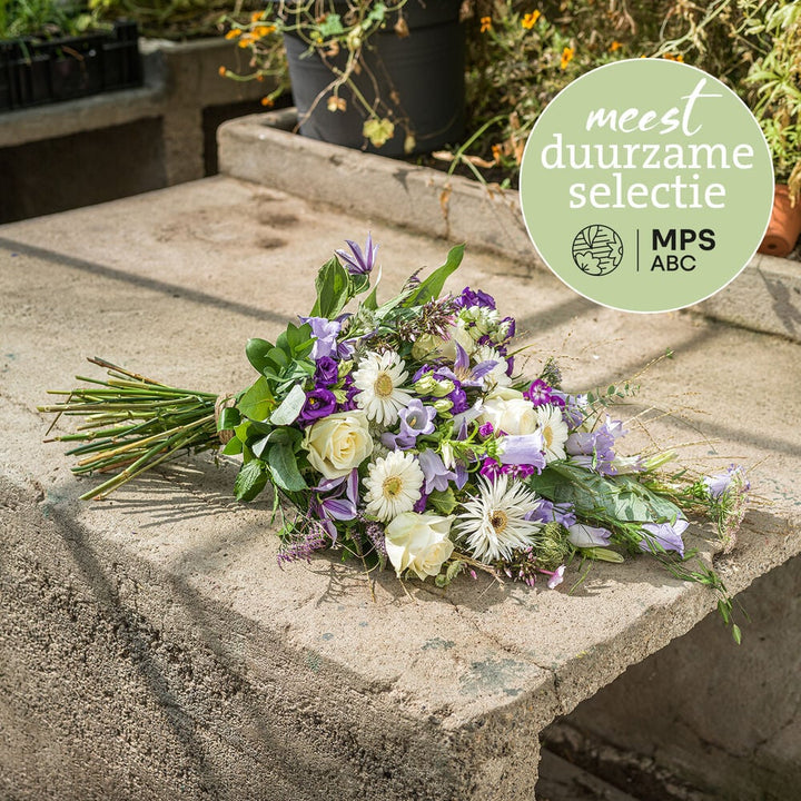 Groen Gekeurd pastel rouwboeket