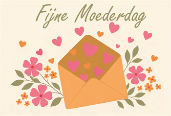 Fijne Moederdag hartjes envelop