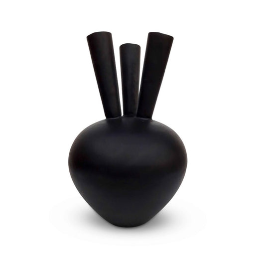 Toetervaas ovaal 3 Openingen Zwart