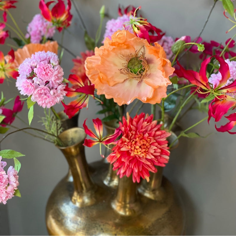 Horn Vase 7 Openings Gold