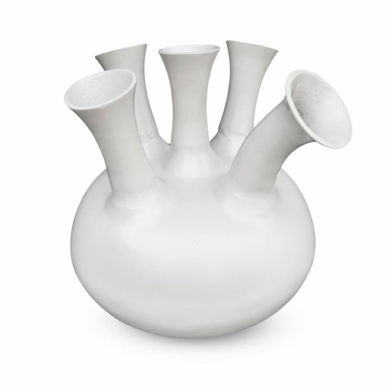 Horn Vase 5 Openings White