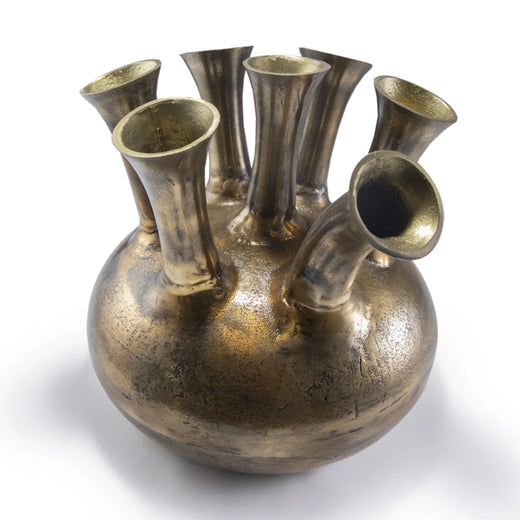 Horn Vase 7 Openings Gold