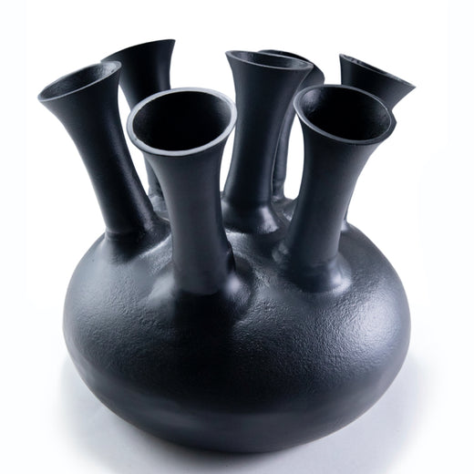 Horn Vase 7 Openings Black